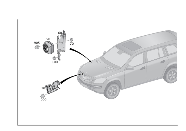 1665452500 - Electrical System: Holder for Mercedes-Benz: GL350, GL450, GL550, GL63 AMG, GLE300d, GLE350, GLE400, GLE43 AMG, GLE450 AMG, GLE550e, GLE63 AMG, GLE63 AMG S, GLS350d, GLS450, GLS550, GLS63 AMG, ML250, ML350, ML400, ML550, ML63 AMG Image image