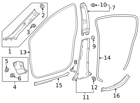 Interior Trim - Pillars for 2012 Toyota Prius C #0