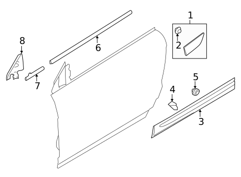 Exterior Trim - Front Door for 2018 Land Rover Range Rover Evoque #0