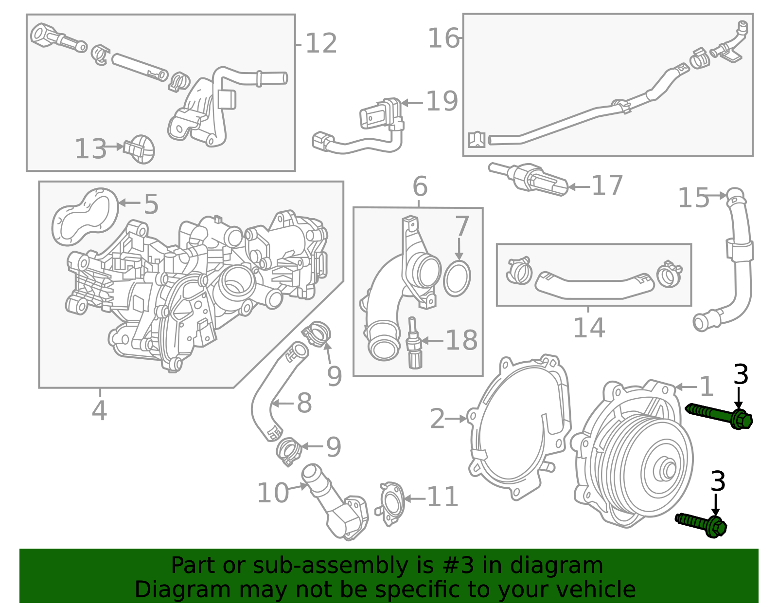 2019-2026 GM Water Pump Bolt 11548003 GM | GMPartsDirect.com