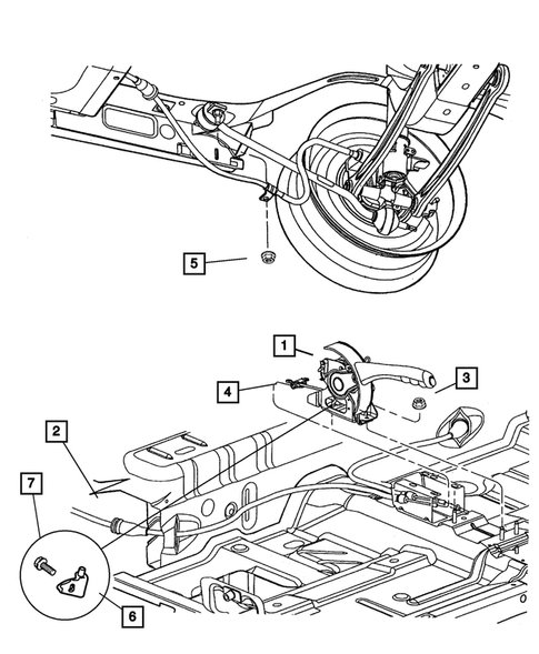 Parking Brake Lever and Cables for 2003 Dodge Neon #1