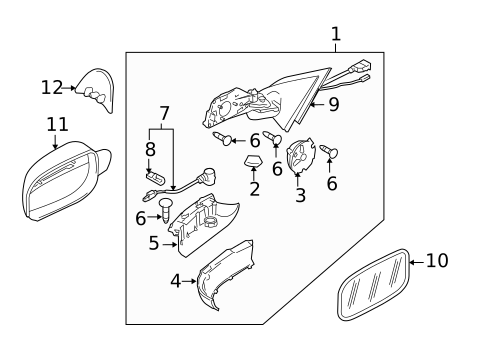 Outside Mirrors for 2007 Volkswagen Touareg #0