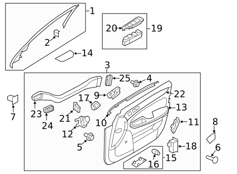 Interior Trim - Front Door for 2012 Hyundai Genesis #0