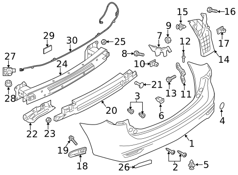 Bumper & Components - Rear for 2014 Mazda 5 #0