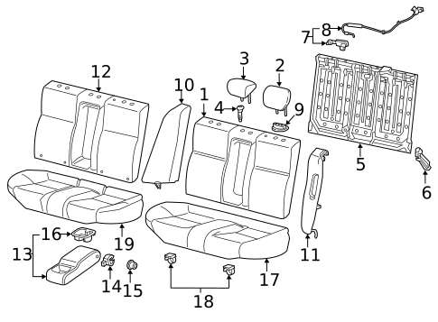 Rear Seat Components for 2019 Acura ILX #0