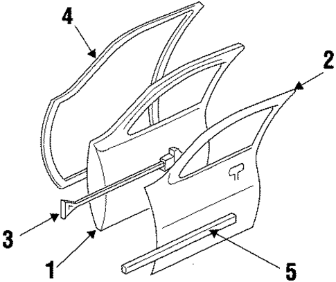 Door & Components for 1999 Oldsmobile Intrigue #1