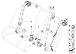 72116981482 - : Upper Belt Rear Right W.Child Protection for BMW Image