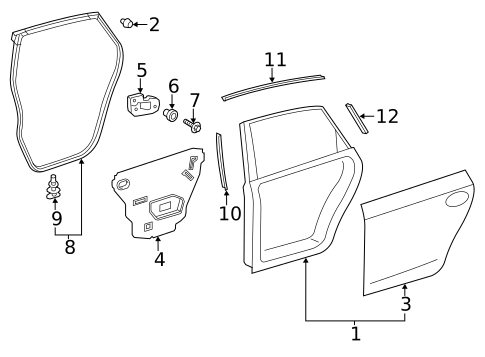Door & Components for 2016 Toyota Prius V #1