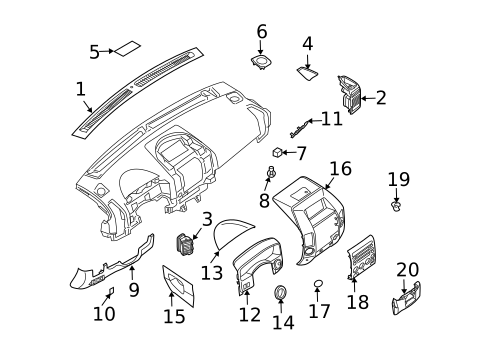Instrument Panel Components for 2005 Nissan Armada #0