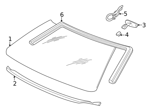 Glass - Windshield for 1991 Buick Riviera #4