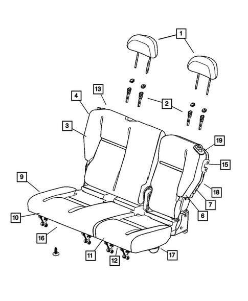 Rear Seats - Second Row for 2008 Chrysler PT Cruiser #1