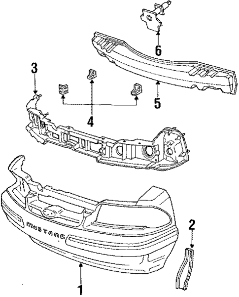 Bumper & Components - Front for 1992 Ford Mustang #1