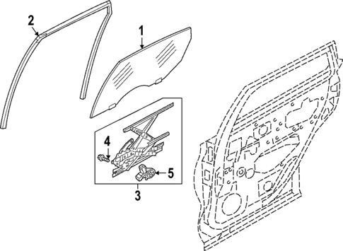 Glass - Rear Door for 2022 INFINITI QX55 #0