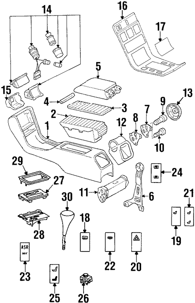 14068053509A83 - Body: Console for Mercedes-Benz Image