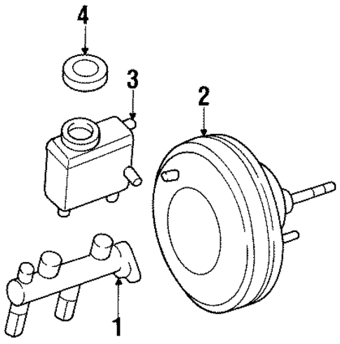 Master Cylinder - Components On Dash Panel for 1998 Ford Escort #0