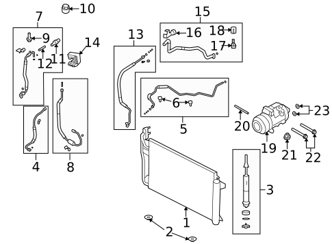 Condenser, Compressor & Lines for 2009 Lincoln MKX #0