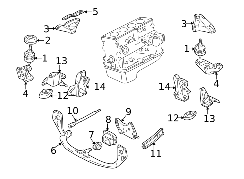 Engine & Trans Mounting for 1997 Audi A4 Quattro #0