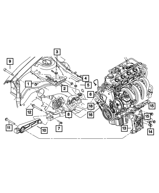 5086709AC - Engine Mounting: Engine Mount Support Package for Mopar Image image
