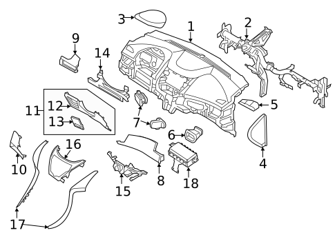 Instrument Panel Components for 2012 Hyundai Elantra #0