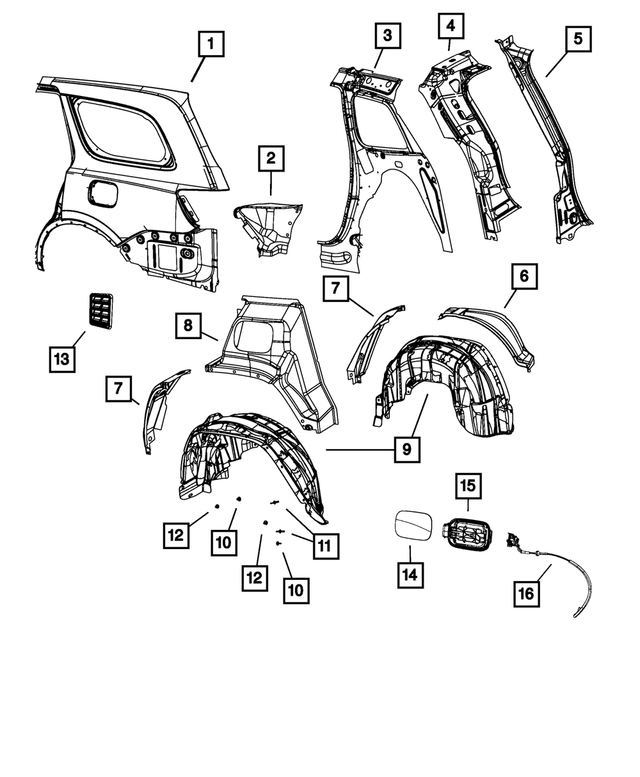 68214290AC - Body Sheet Metal Except Doors: Body Side Aperture Outer Panel, Right for Mopar Image image