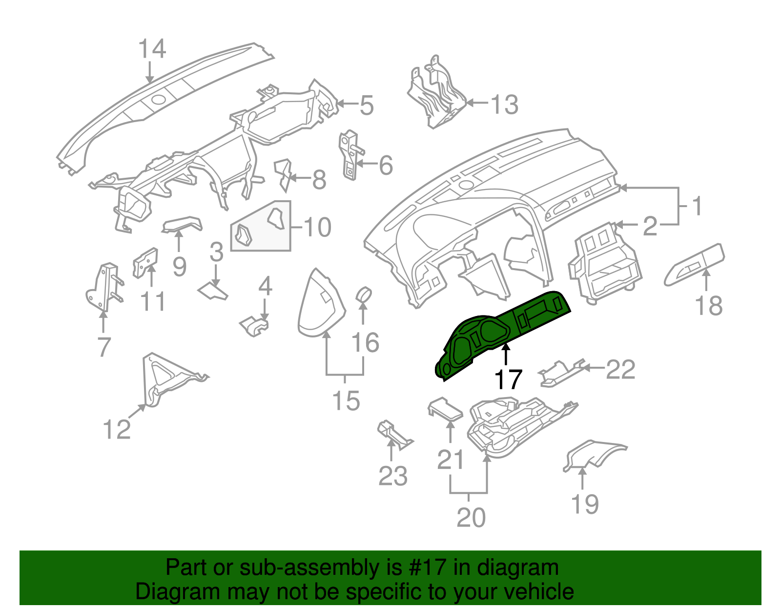 2007-2008 Audi Face Plate 4F1-857-115-F-R66 | Audi USA Parts