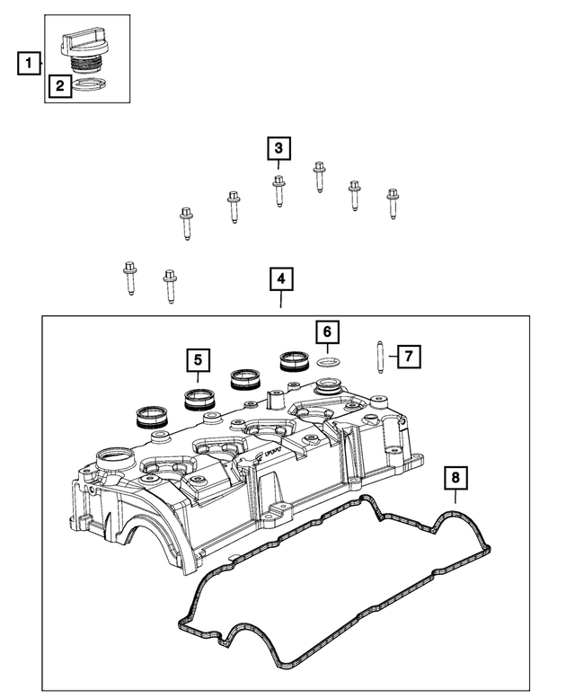 « 68120684AA – 1.4L Turbo; Engine : Bouchon De Remplissage D'huile Joint Torique pour Mopar Image »