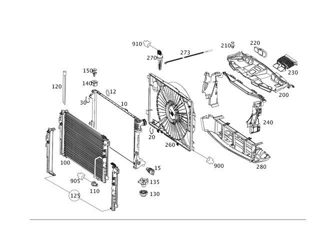 2125051830 - : Air Ducting For Radiator for Mercedes-Benz Image