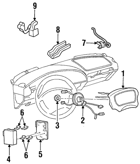 Air Bag Components for 1995 Oldsmobile Achieva #0