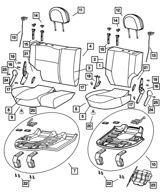 « 5093499AA – Interior Trim : Base De Coussin De Siège Panneau pour Mopar Image »