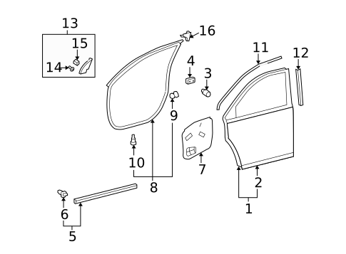 Door & Components for 2010 Toyota Highlander #0