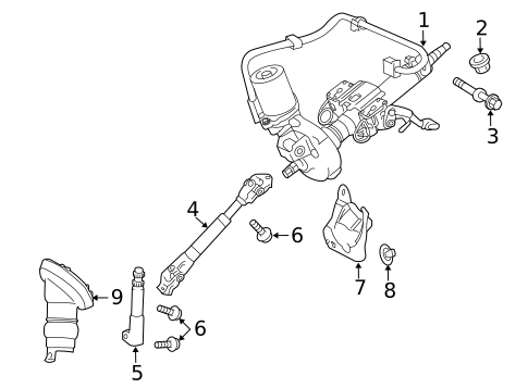 Steering Column Assembly for 2014 Toyota Prius V #0