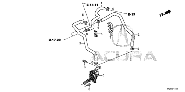 Water Hose (4WD) for 2016 Acura RLX #0
