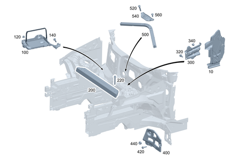 Engine Compartment Partition Wall, Wheel Well Detachable Parts for 2025 Mercedes-Benz Maybach EQS 680 SUV #0