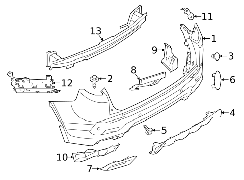 Bumper & Components - Rear for 2019 Land Rover Discovery Sport #1
