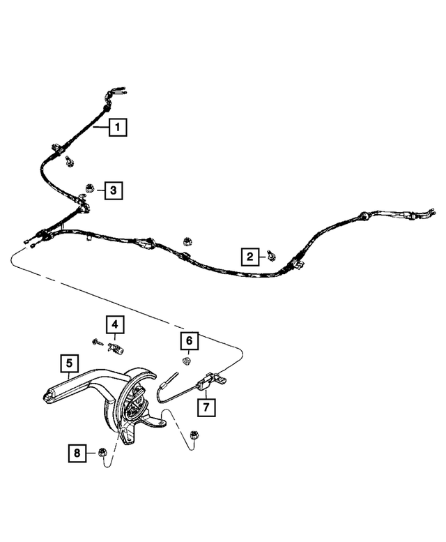 4877012AC - Brakes: Parking Brake Cable, Right for Mopar Image