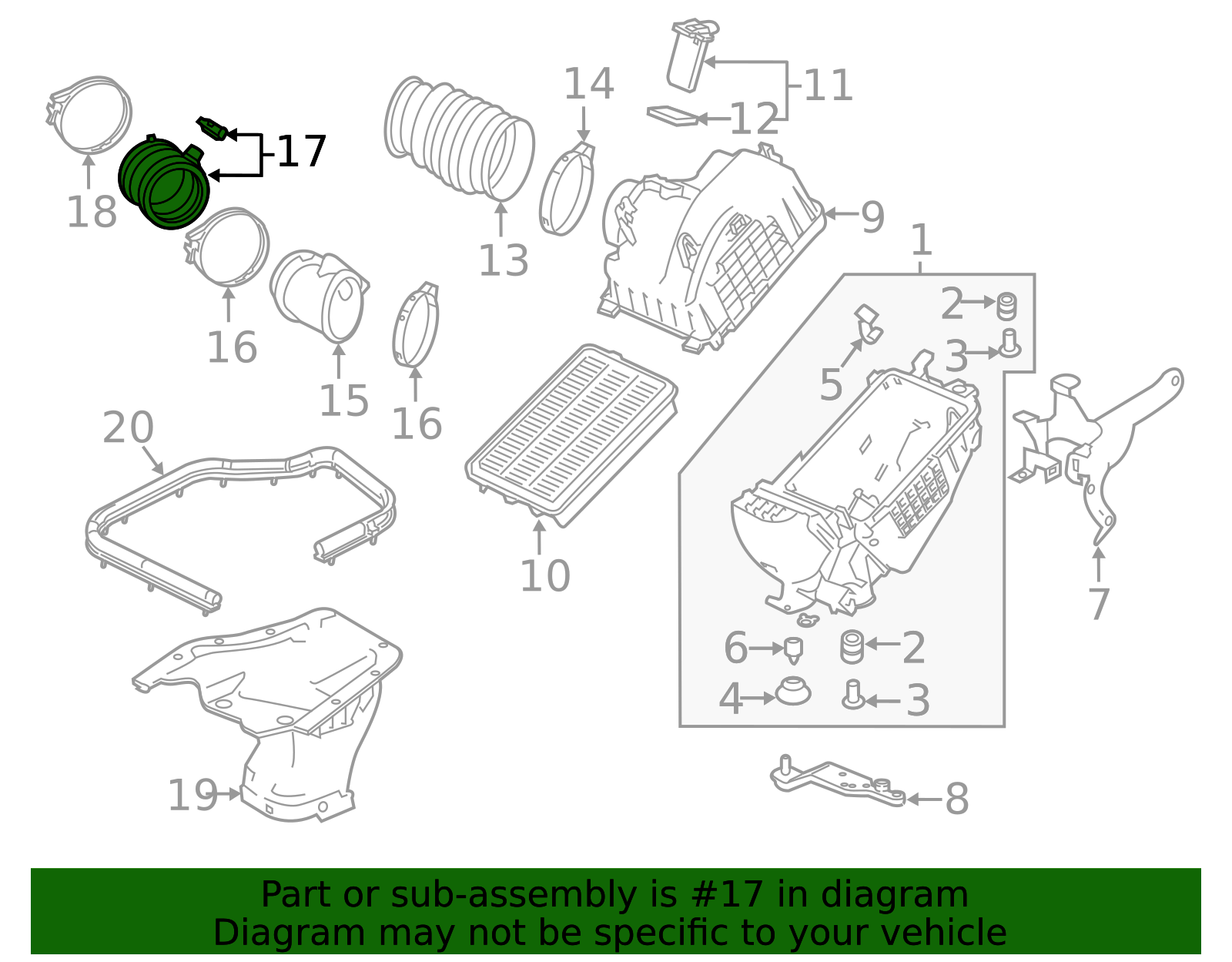 2017-2021 Honda Civic Engine Air Intake Hose 17011-5BF-A00 | OEM Parts ...