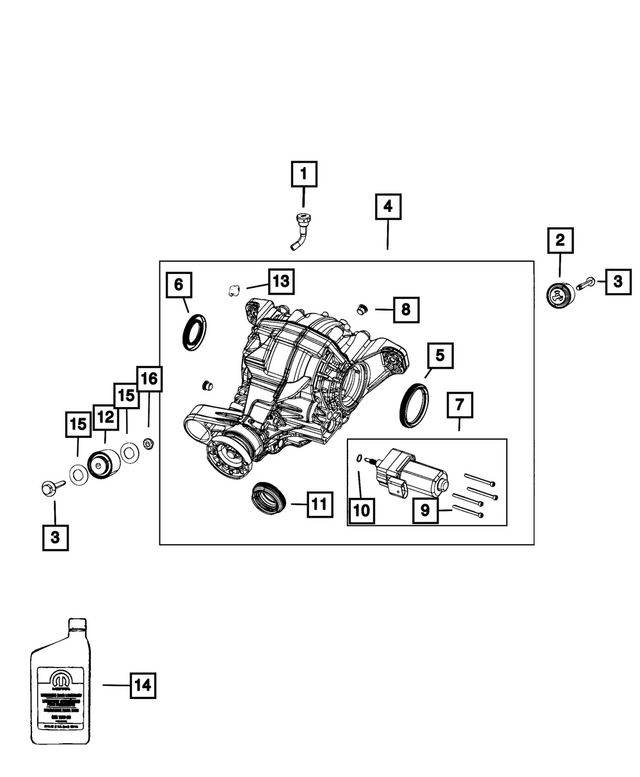 « 68084272AA – Rear Axle; 230 MM; Differential and Drive Line : Joint Torique pour Mopar Image »