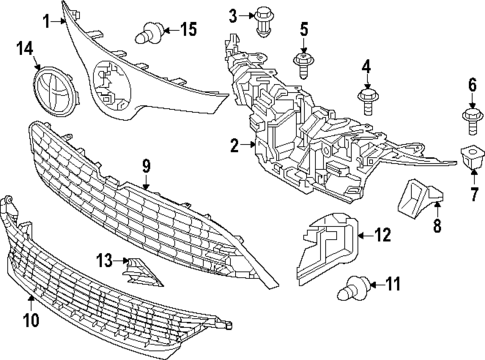 Grille & Components for 2025 Toyota Corolla #1