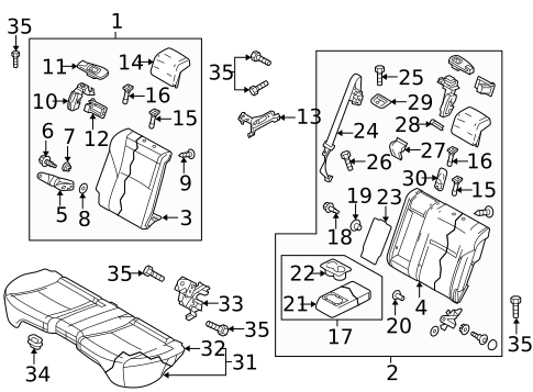 Rear Seat Components for 2011 Mazda 3 #0