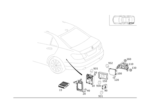Control Units and Relays in Trunk for 2014 Mercedes-Benz E250 #0
