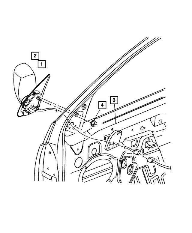 55155231AG - Doors and Related Parts: Outside, Rearview, Electric, Heated Mirror, Left for Mopar Image