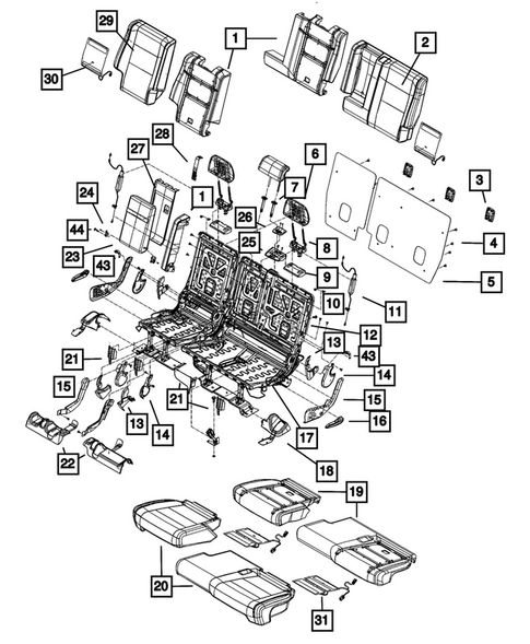Rear Seats - Second Row for 2013 Jeep Grand Cherokee #3