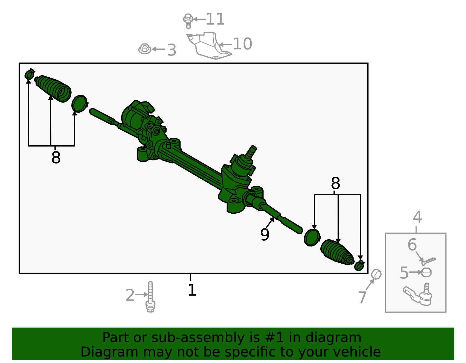 2021-2025 Toyota Sienna Rack And Pinion Assembly 44250-08080
