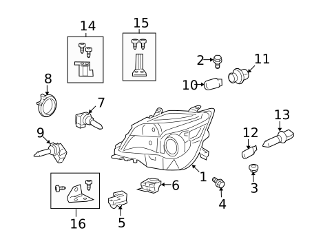 Headlamp Components for 2013 Lexus GX460 #1