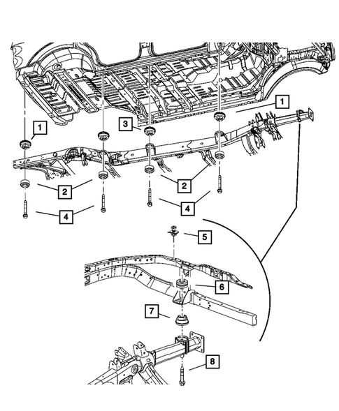 Body Hold Down for 2007 Chrysler Aspen #0