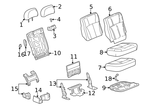 Rear Seat Components for 2004 Buick Rainier #0