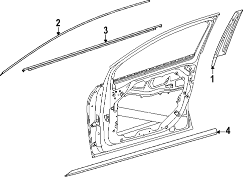 Exterior Trim - Front Door for 2024 Mercedes-Benz EQE SUV AMG&reg; #0
