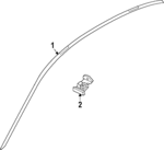 51135A59737 - Body: Roof Molding for BMW: 530i, 530i xDrive, 540i xDrive, 550e xDrive, M5 Image