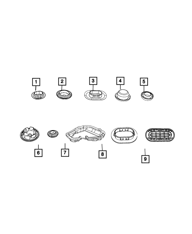 68197674AA - Body Sheet Metal Except Doors: Rubber Plug for Chrysler: 200 | Dodge: Dart | Jeep: Cherokee, Compass, Grand Wagoneer, Wagoneer, Wagoneer S Image