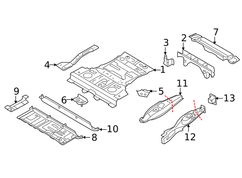 Rear Floor & Rails for 2017 BMW X6 #0